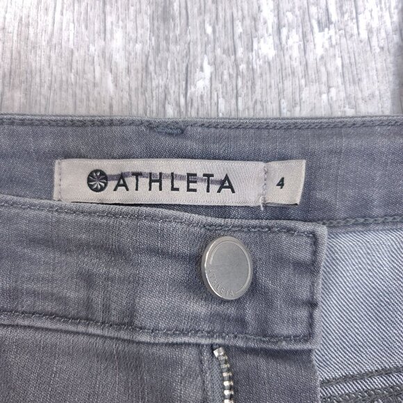 Athleta Womens Denim Sculptek Skinny Jeans Size 4 Gray Pants Mid Rise - Picture 10 of 13